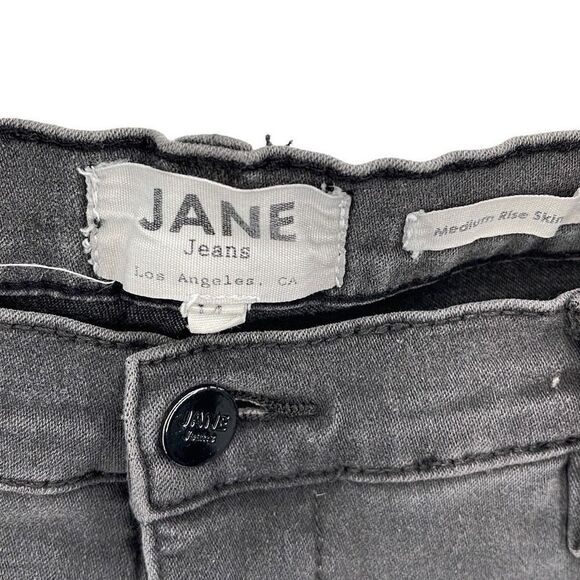 JANE Jeans high waist Casual Mid Rise Skinny Jeans Denim Pants Black 14 Large - Picture 6 of 9